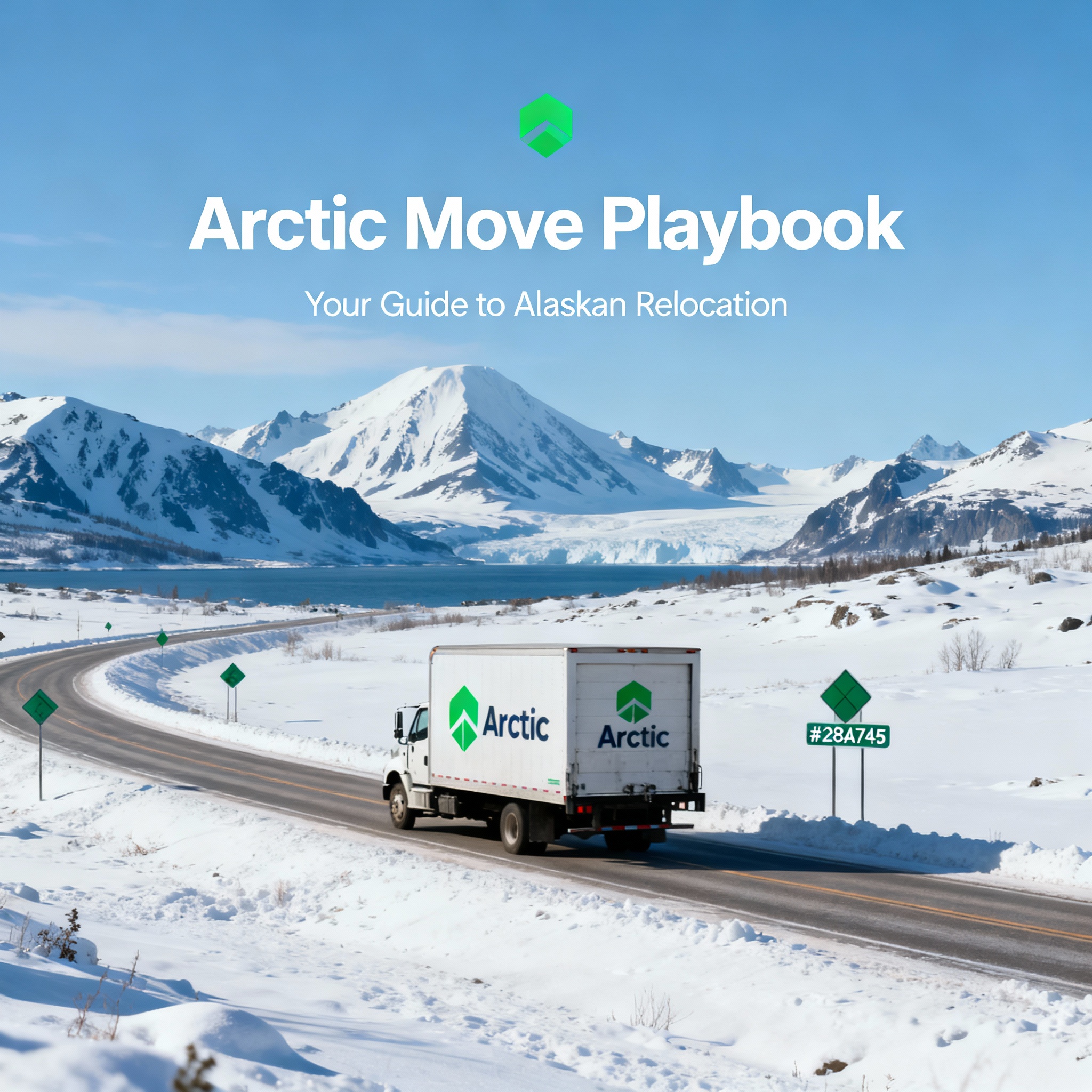 Alaska panorama with moving truck